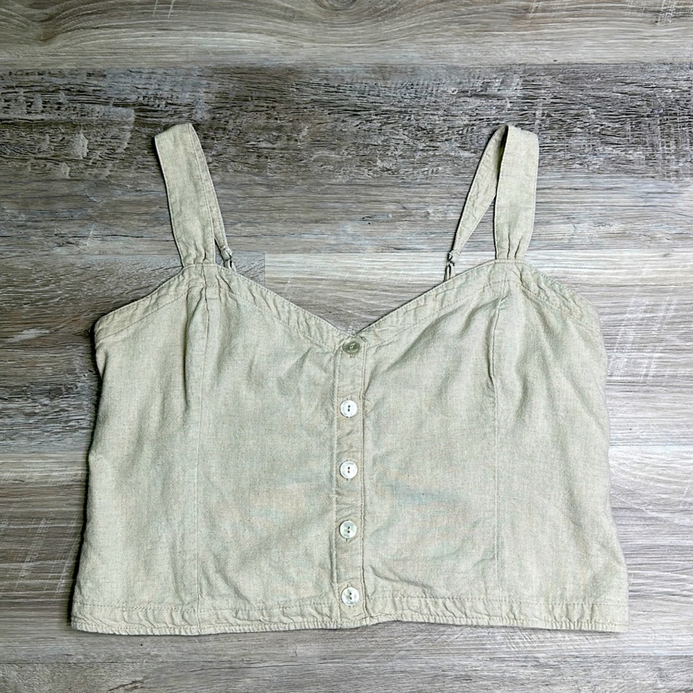 Abercrombie & Fitch - XL linen blend top | nude